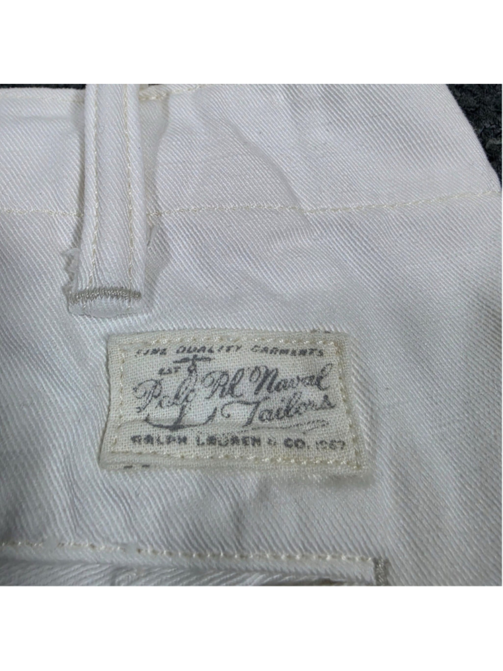Polo Ralph Lauren White Frayed Hem Tailored Chino Shorts Men 34 - Picture 9 of 12